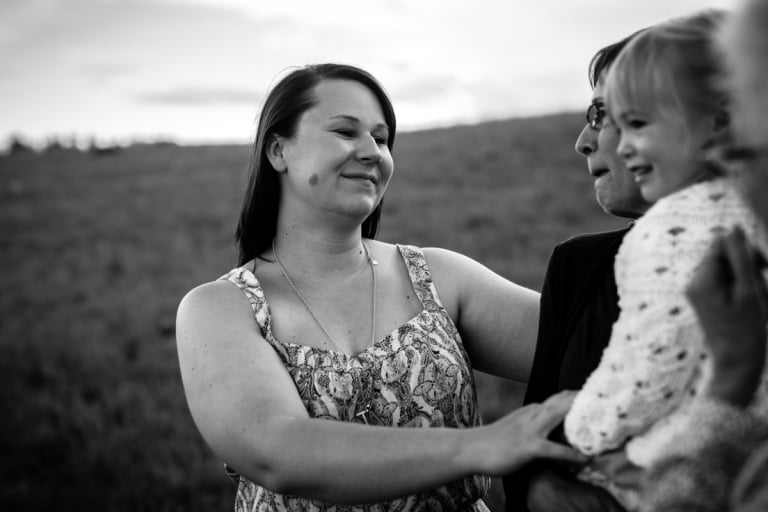 daughter connects with her mother for a relaxed and emotive portrait