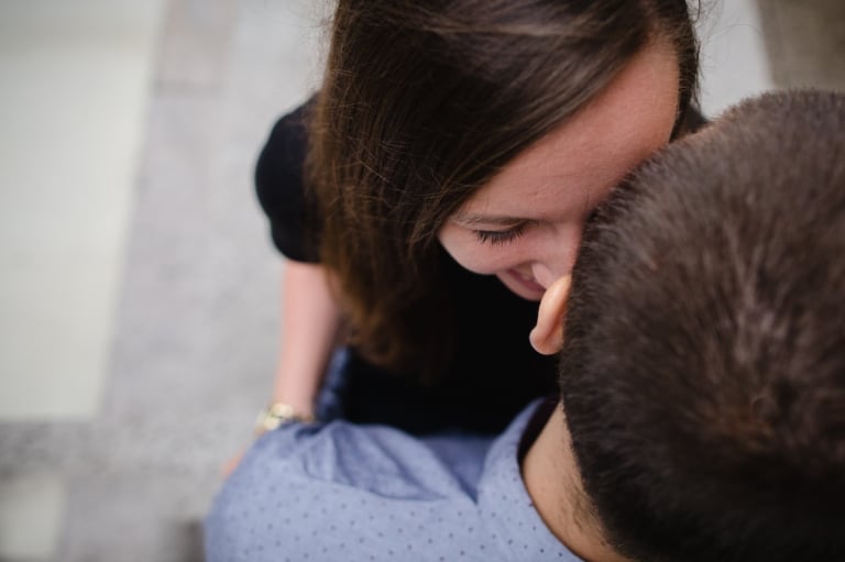 emotive close up photograph of an Edmonton couple in love