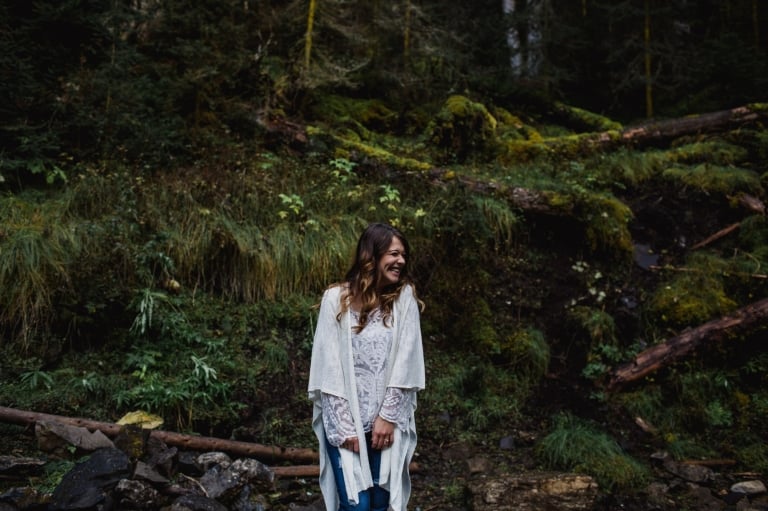 bohemian portrait in forest