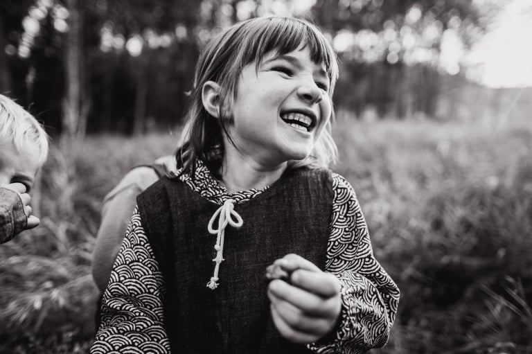 authentic portrait of little girl giggling by Hobbs Photography