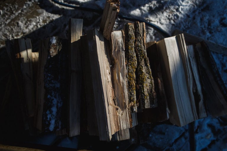 pile of split firewood