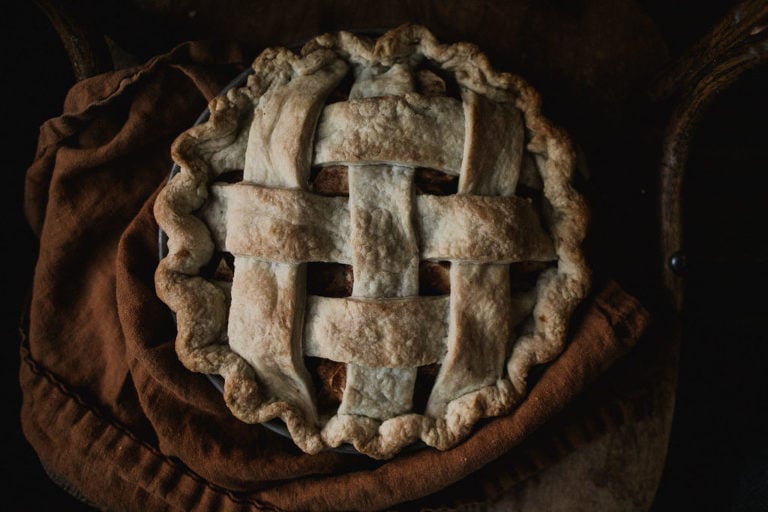 homemade pie with lattice crust