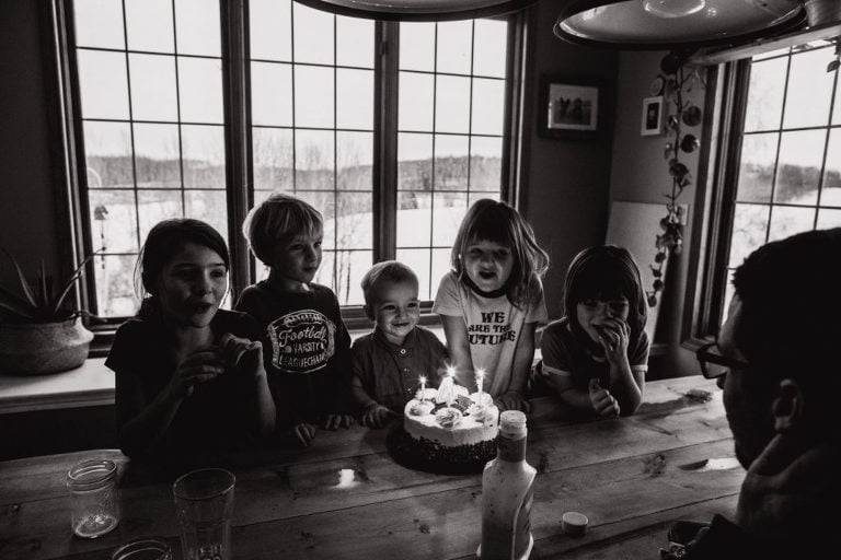 kids get ready to blow out birthday candles
